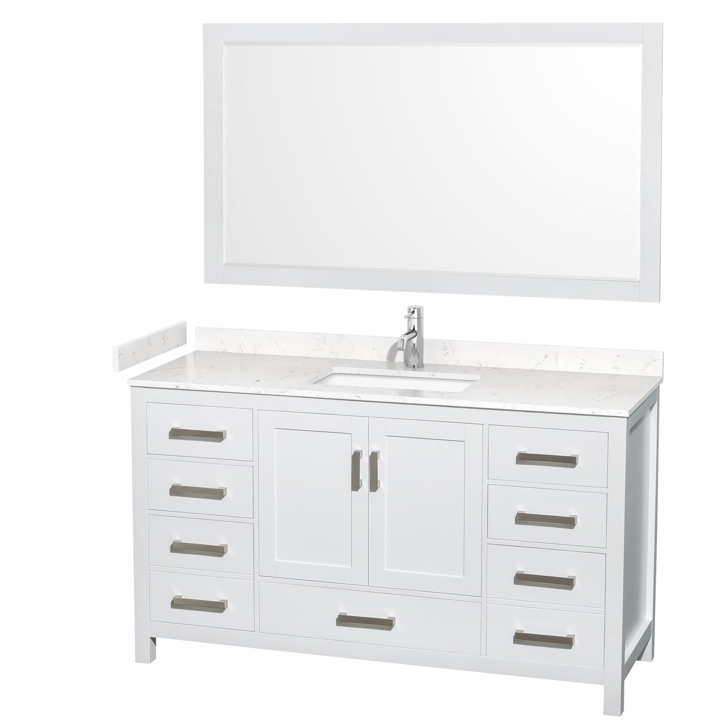 Sheffield Bathroom Vanity with Countertop 60 inch Single Sink Single hole Faucet Setup
