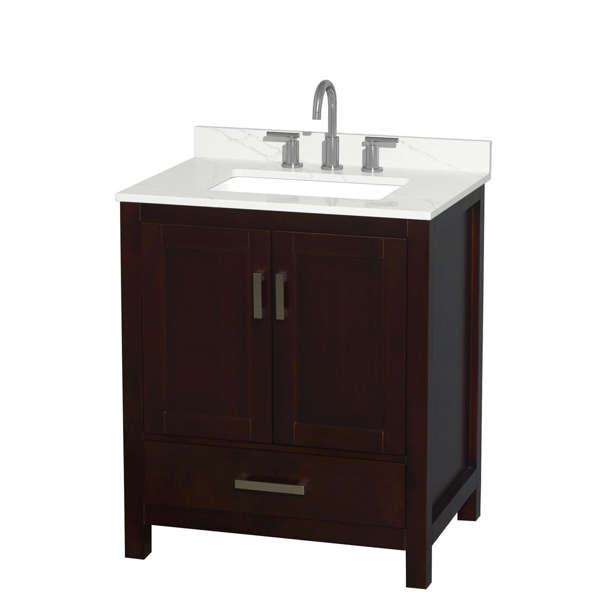 Sheffield Bathroom Vanity with Countertop 30 inch Single Sink 3-hole Faucet Setup