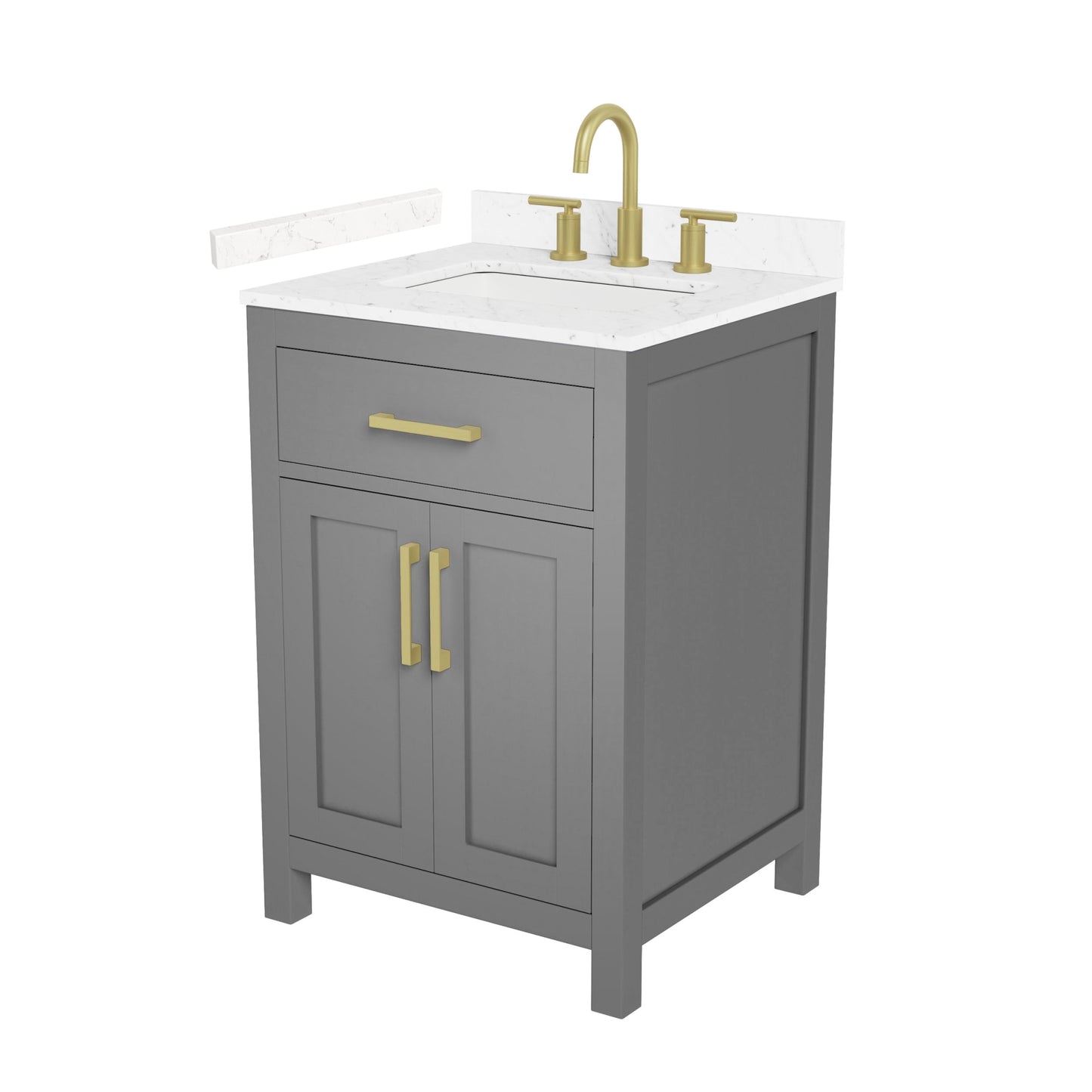 Beckett Bathroom Vanity with Countertop 24 inch Single Sink 3-hole Faucet Setup