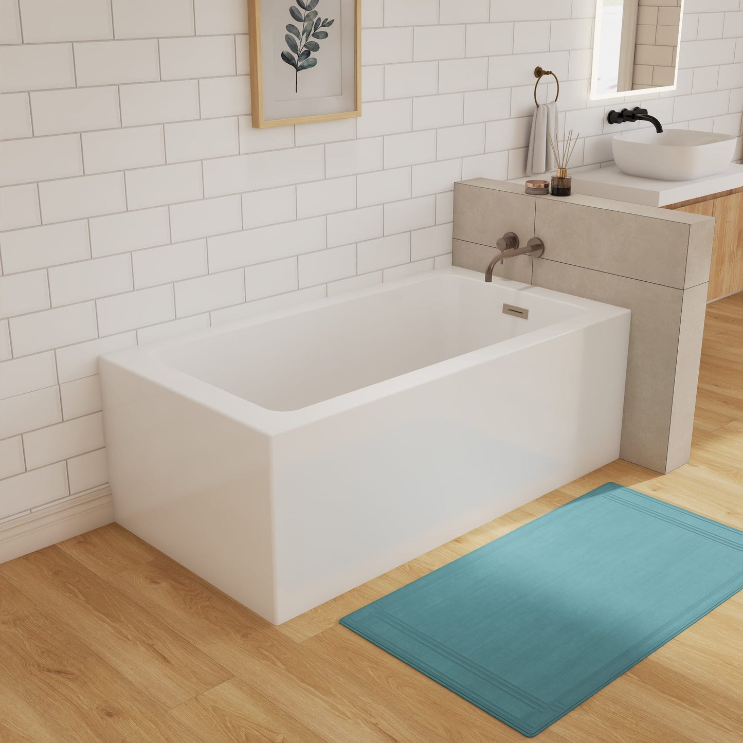 Grayley Alcove Acrylic Bathtub No Faucet 60 inch