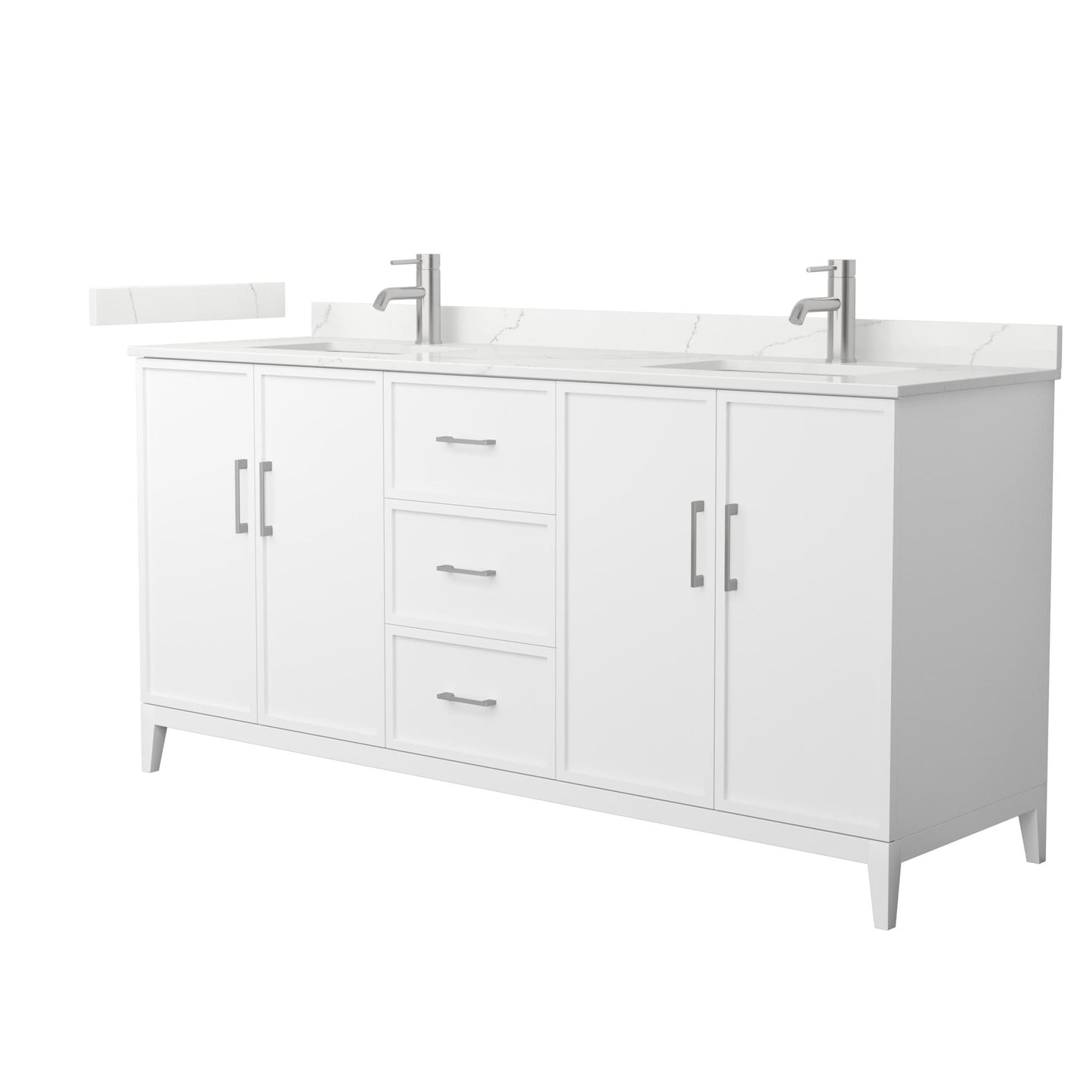 Elan Bathroom Vanity with Countertop 72 inch Double Sink Single hole Faucet Setup