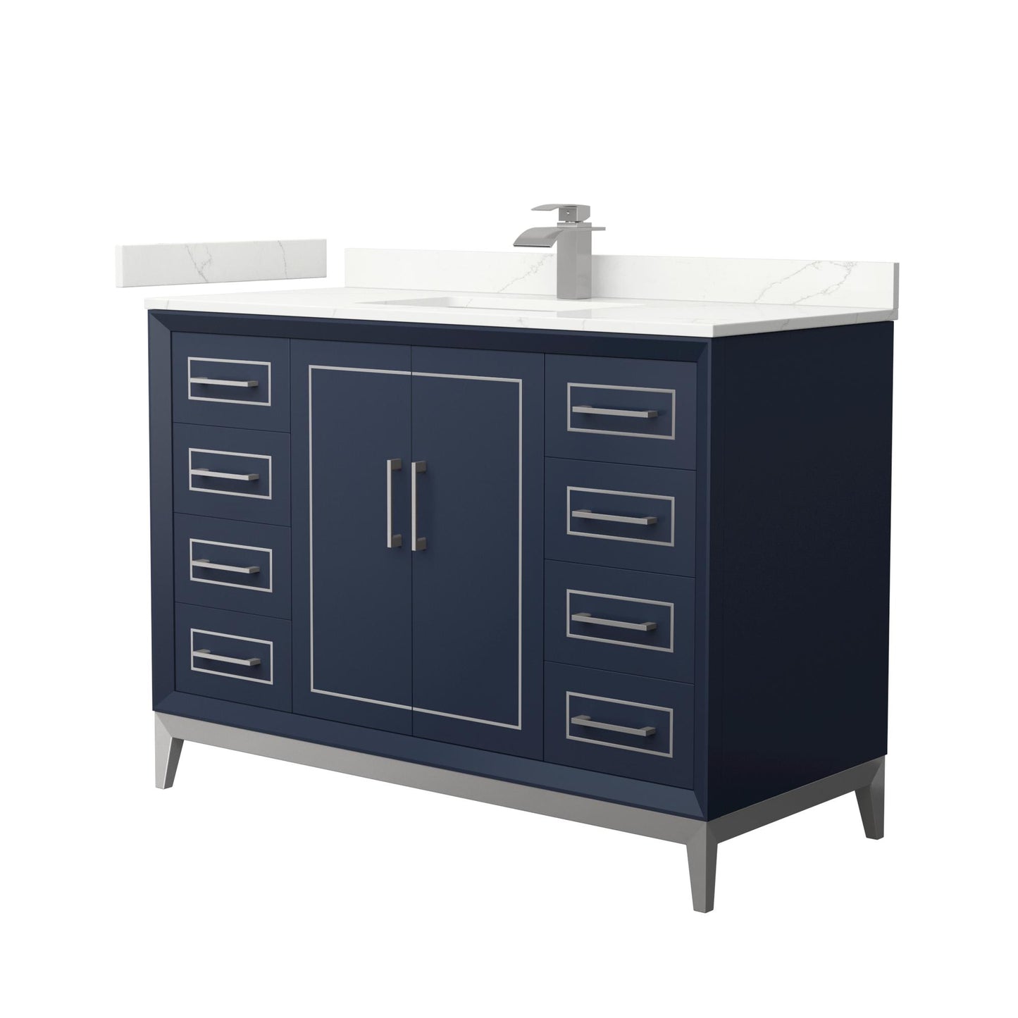 Marlena Bathroom Vanity with Countertop 48 inch Single Sink Single hole Faucet Setup