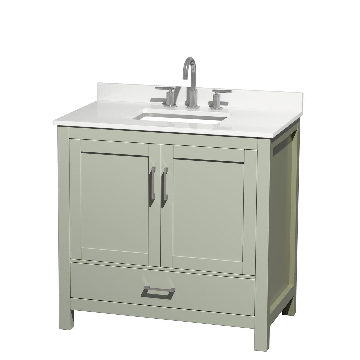 Sheffield Bathroom Vanity with Countertop 36 inch Single Sink 3-hole Faucet Setup