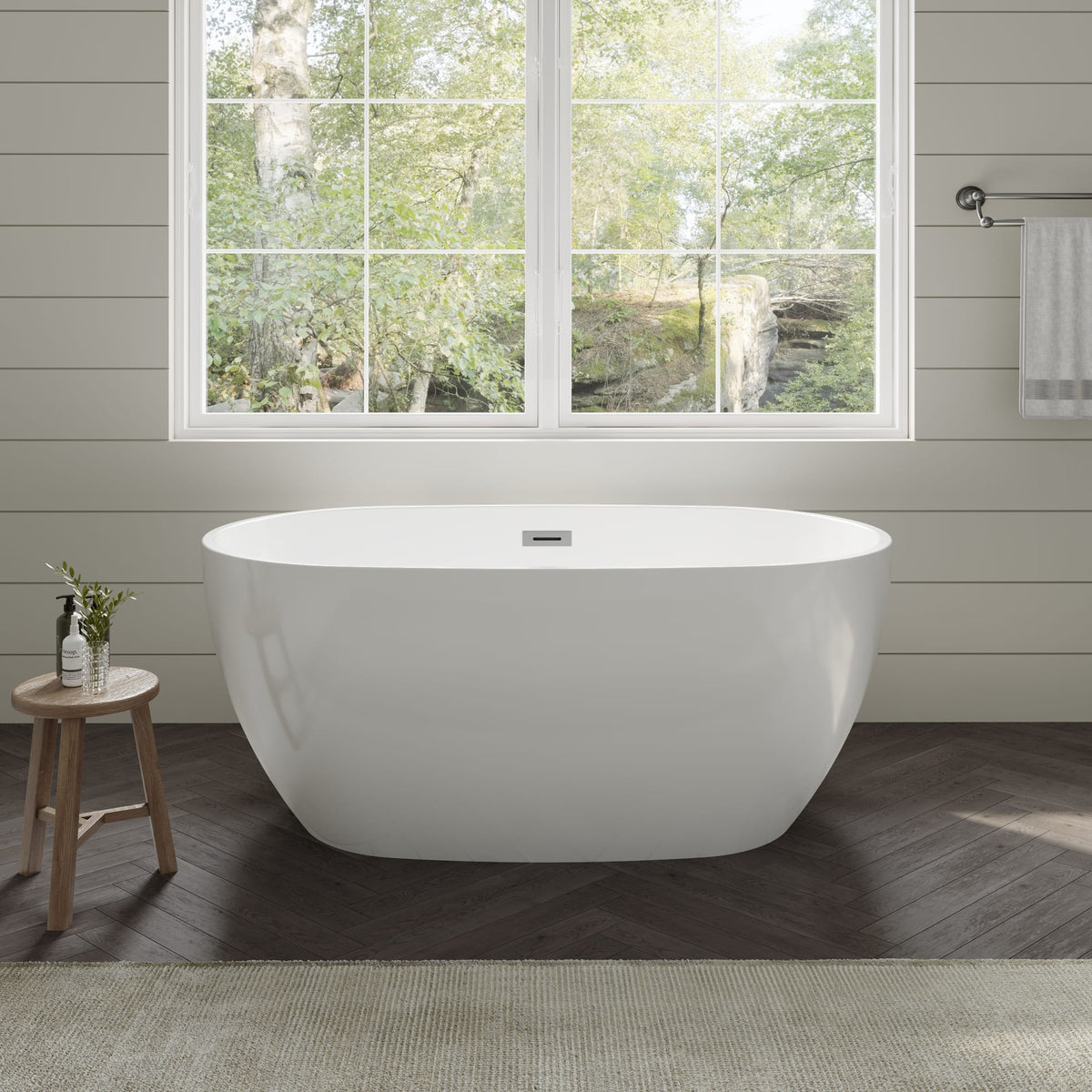 Juno Freestanding Acrylic Bathtub No Faucet 55 inch
