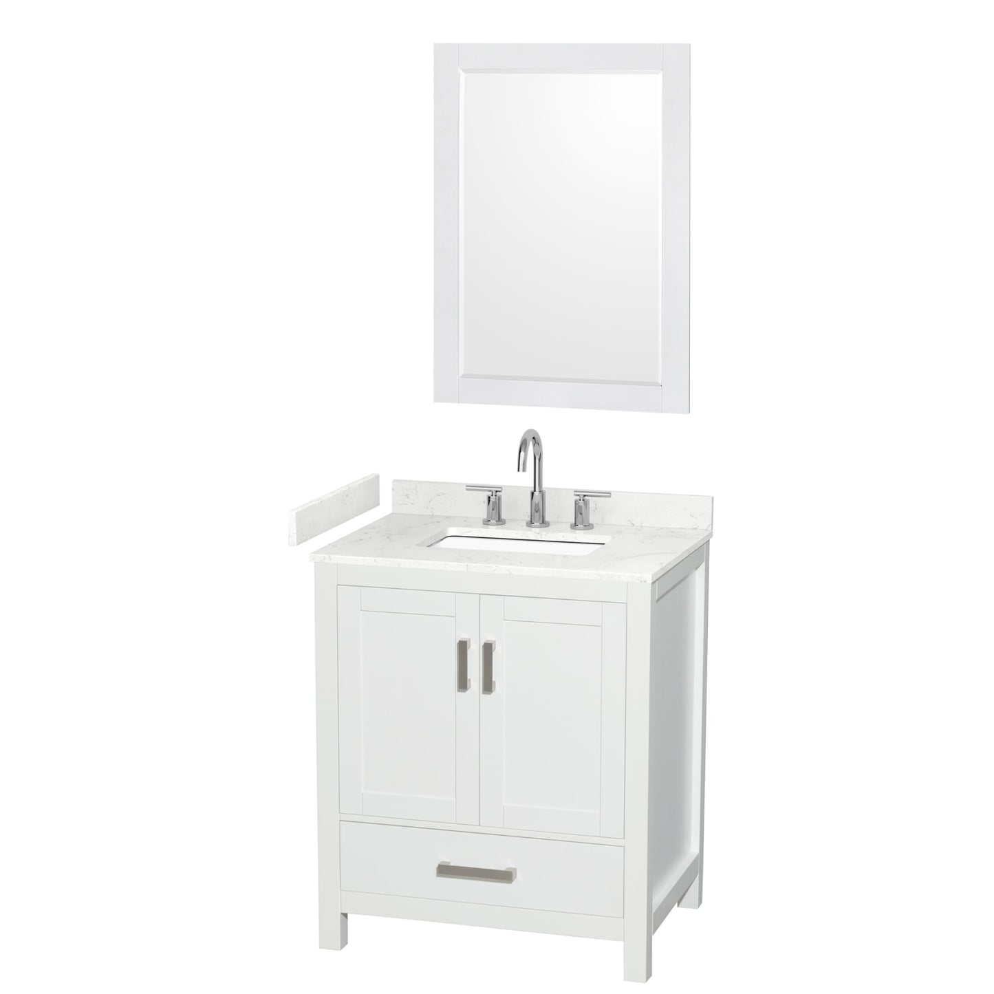 Sheffield Bathroom Vanity with Countertop 30 inch Single Sink 3-hole Faucet Setup