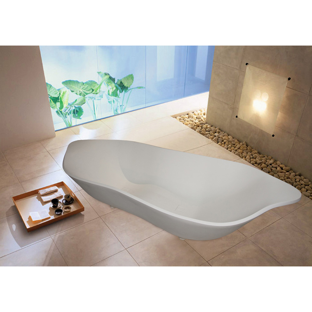 aquatica purescape ocean2 freestanding aquastone bathtub - white