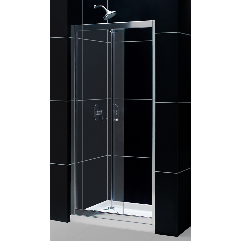 bath authority dreamline butterfly bi-fold frameless shower door (34"-36")