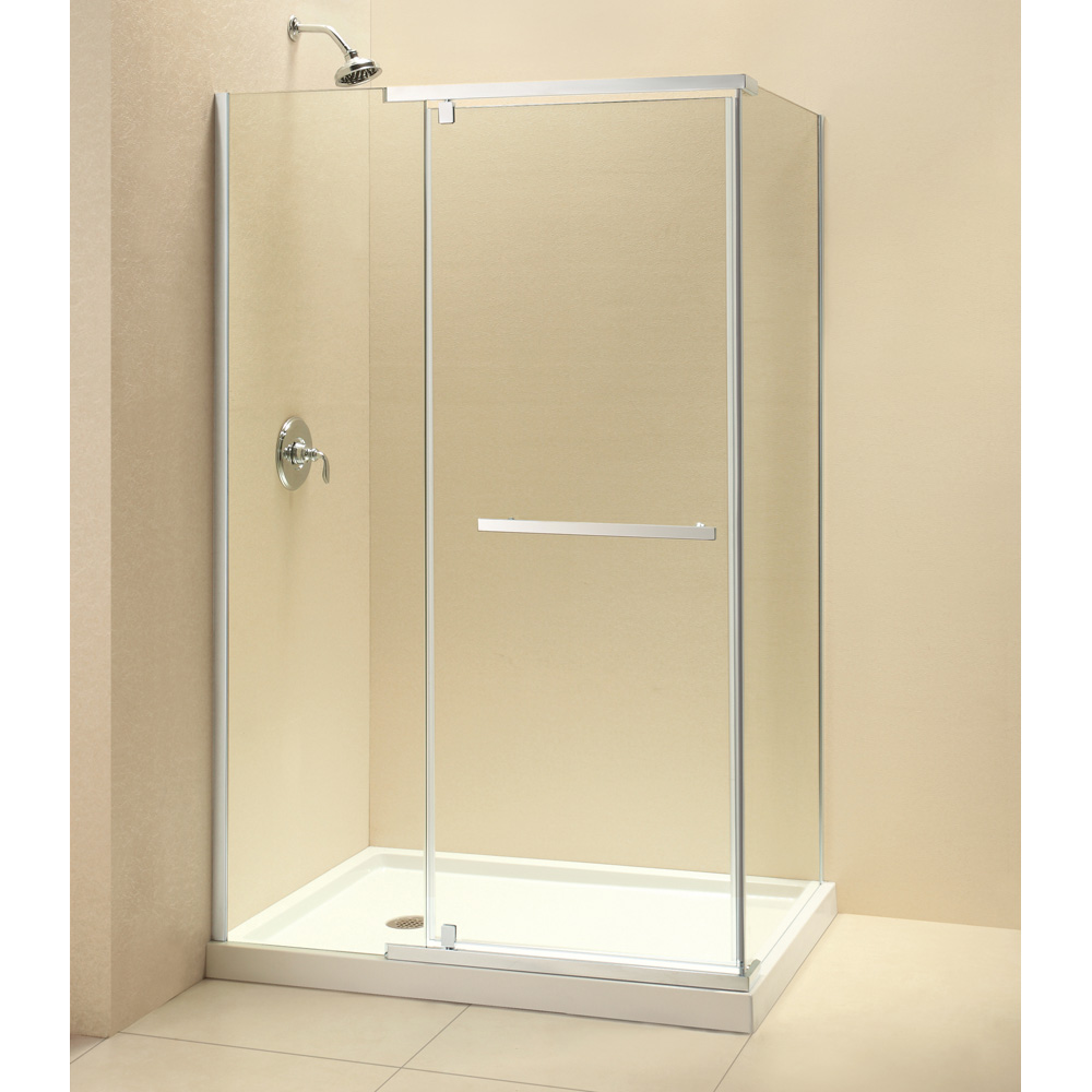 bath authority dreamline quatra frameless pivot shower enclosure (34-5/16" by 46-5/16")