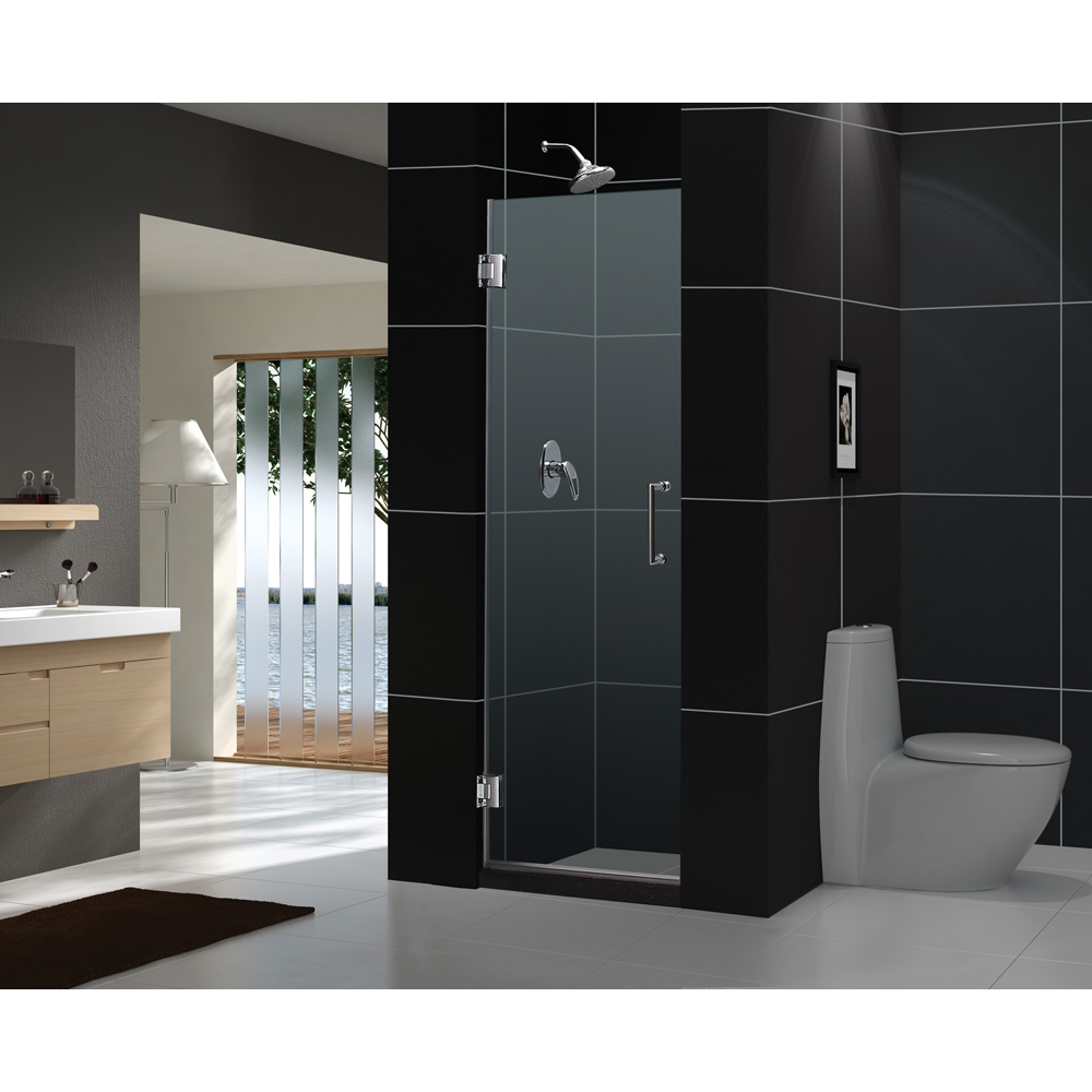 bath authority dreamline unidoor frameless hinged shower door (27")