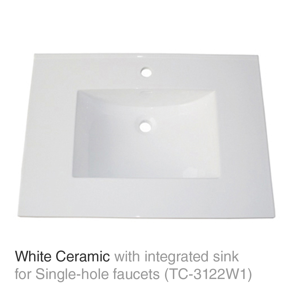 fairmont designs shaker americana 30" vanity for integrated top - polar white