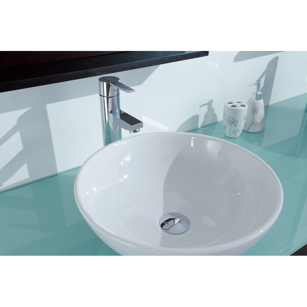 stufurhome 72" luna double sink vanity with glass top - espresso