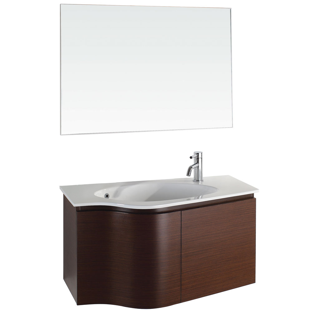 aldo 36" modern bathroom vanity set - iron wood