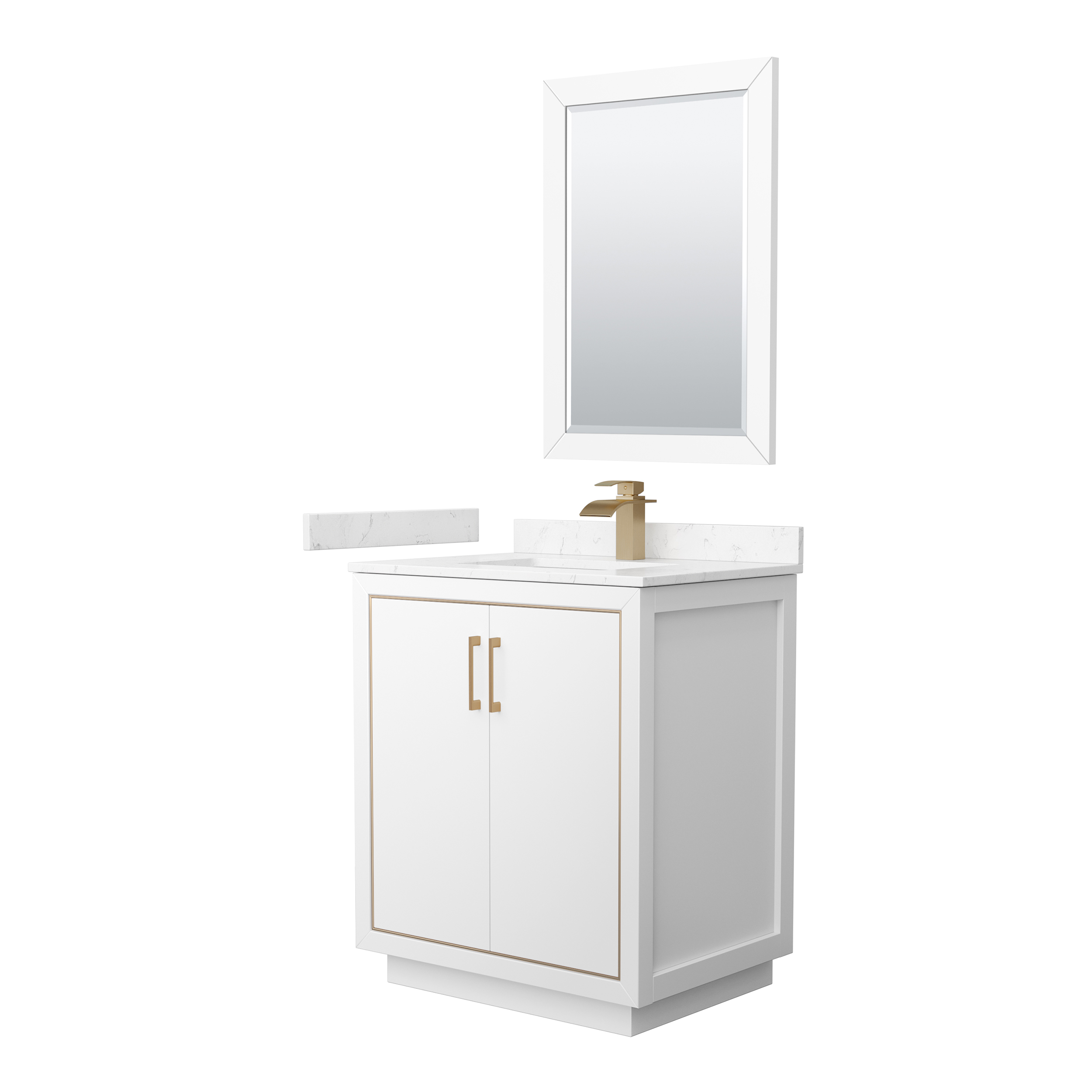 Icon 30" Single Vanity with optional Cultured Marble Counter - White WC-1111-30-SGL-VAN-WHT-