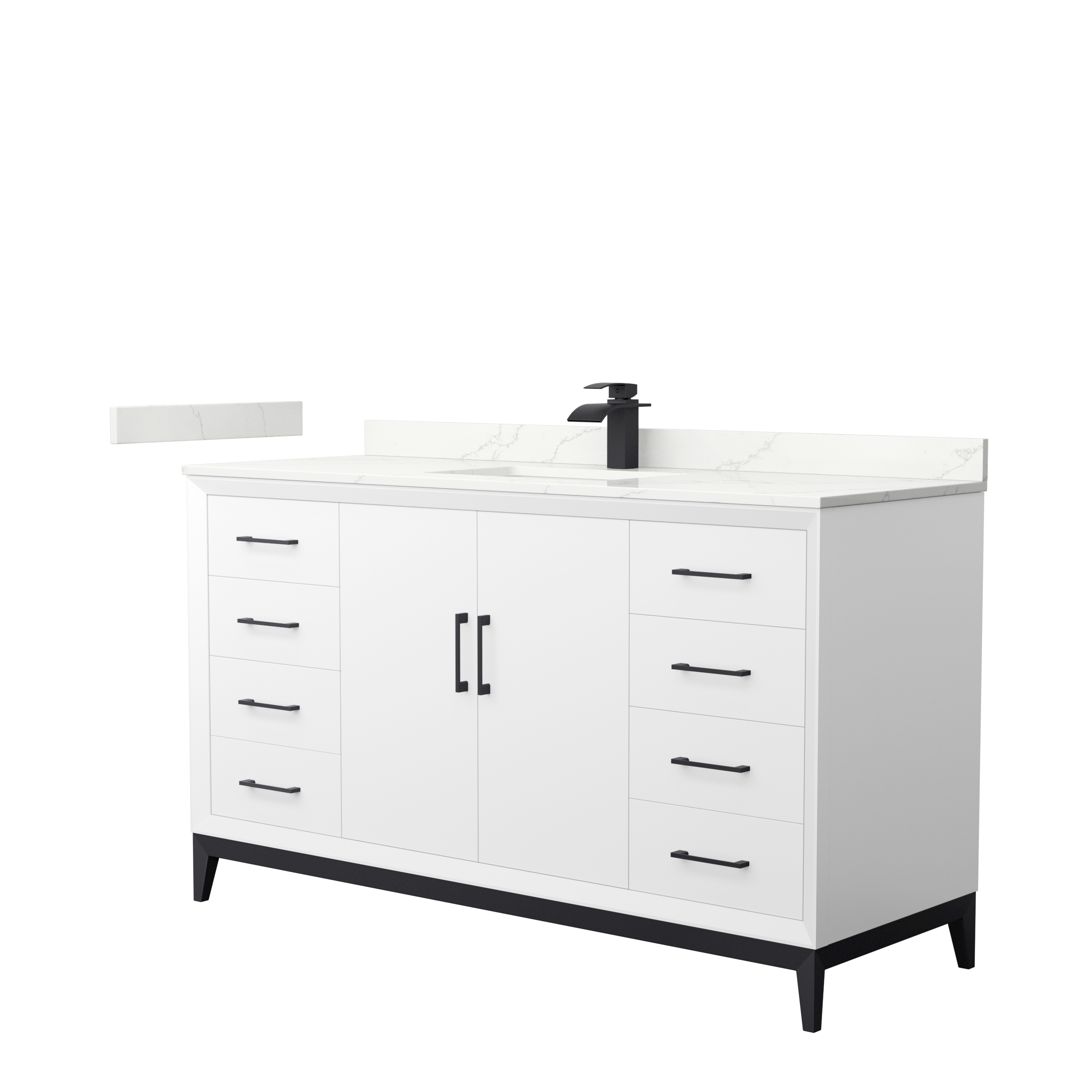 Amici 60" Single Vanity with optional Quartz or Carrara Marble Counter - White WC-8181-60-SGL-VAN-WHT_
