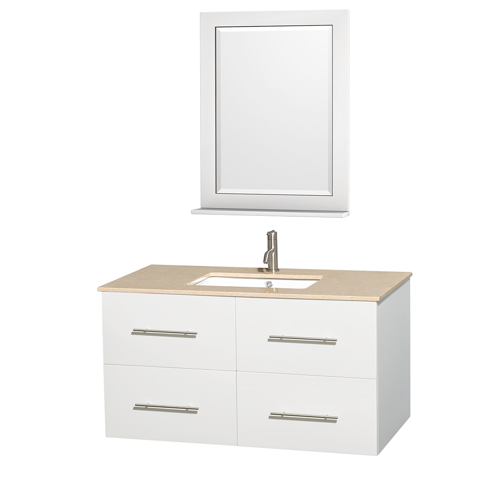 centra 42" single bathroom vanity for undermount sinks by wyndham collection - matte white