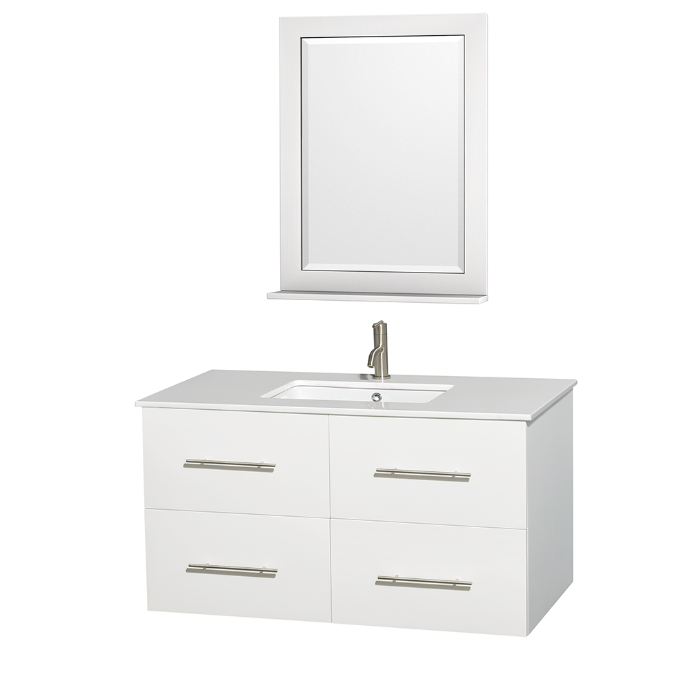 centra 42" single bathroom vanity for undermount sinks by wyndham collection - matte white