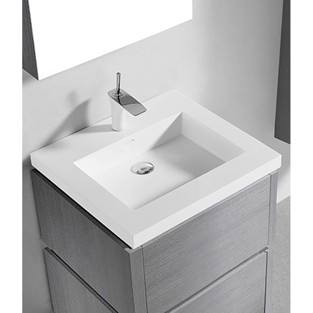 madeli metro 24" bathroom vanity for integrated basin - ash grey