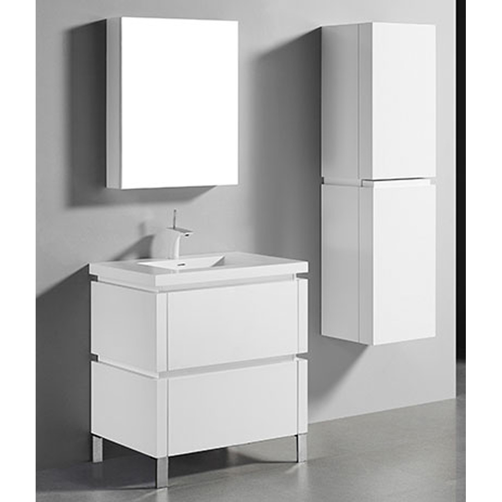 Madeli Metro 30" Bathroom Vanity for Integrated Basin - Glossy White B600-30-001-GW