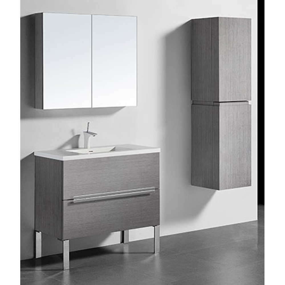 Madeli Soho 36" Bathroom Vanity for Integrated Basin - Ash Grey B400-36-001-AG
