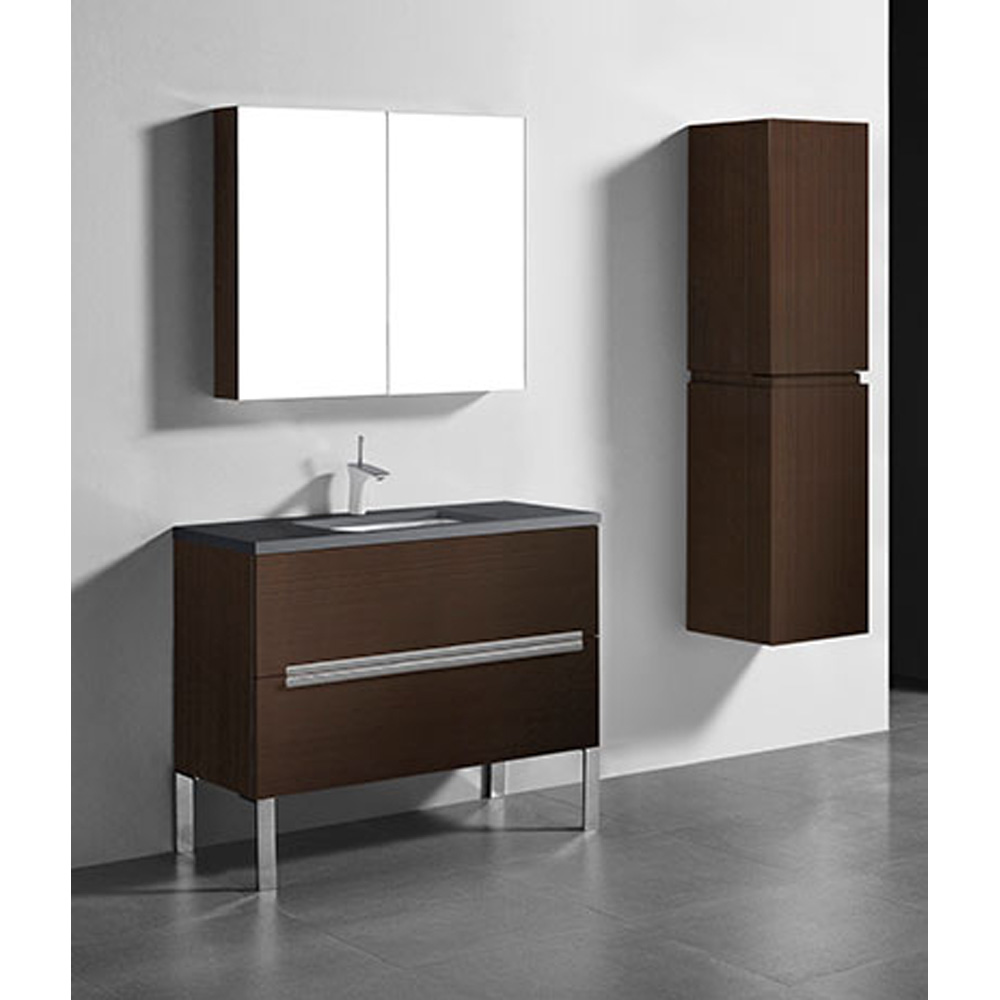 Madeli Soho 42" Bathroom Vanity for Quartzstone Top - Walnut B400-42-001-WA-QUARTZ