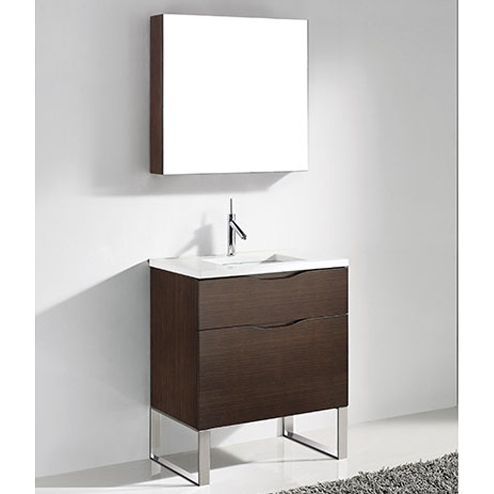 Madeli Milano 30" Bathroom Vanity for Quartzstone Top - Walnut B200-30-021-WA
