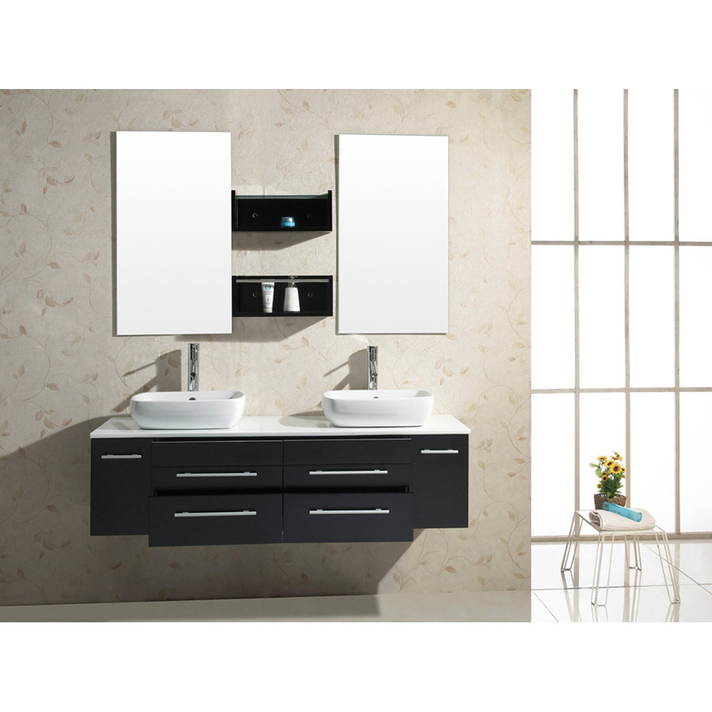 virtu usa augustine 59" double sink bathroom vanity - espresso