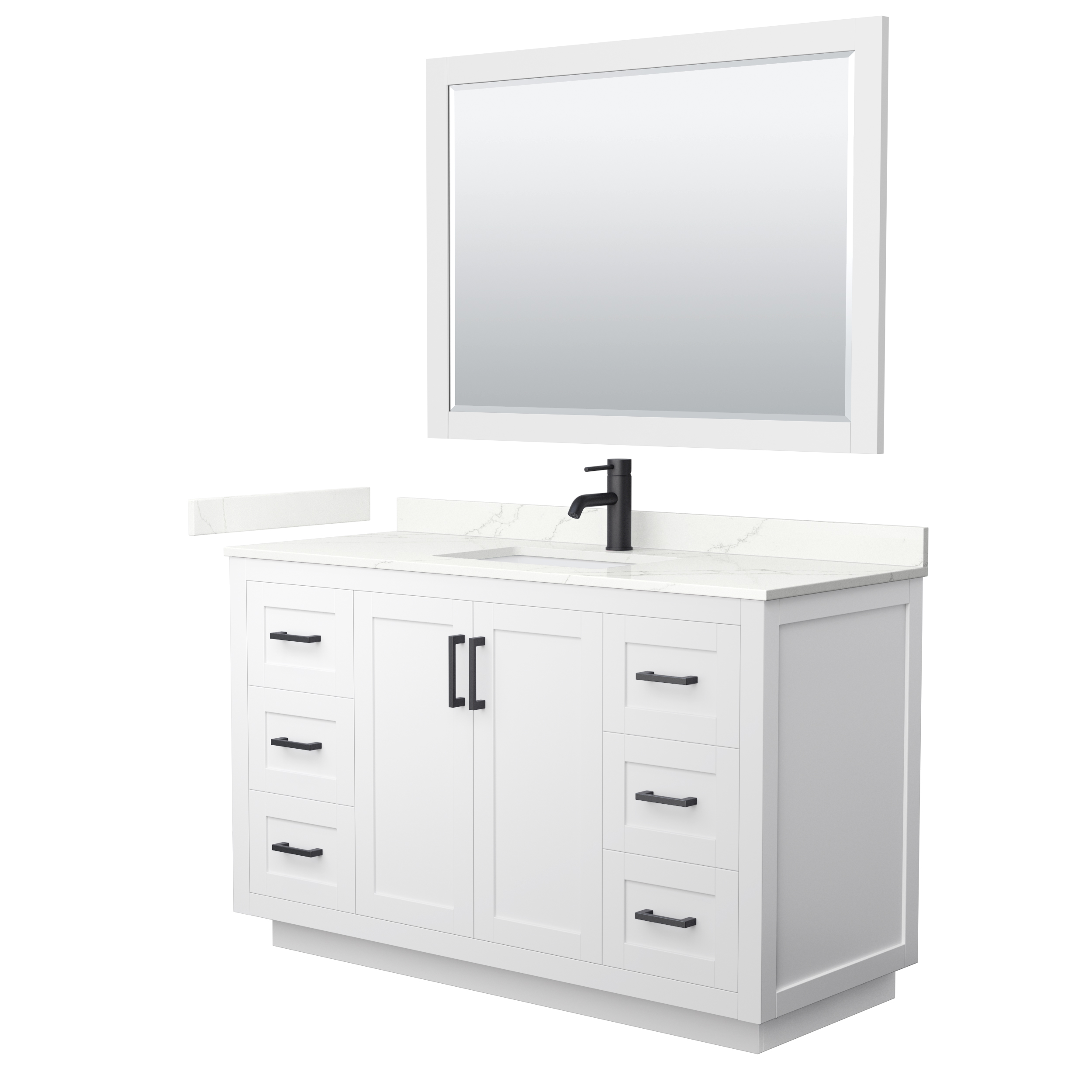 Miranda 54" Single Vanity with optional Quartz or Carrara Marble Counter - White WC-2929-54-SGL-VAN-WHT__