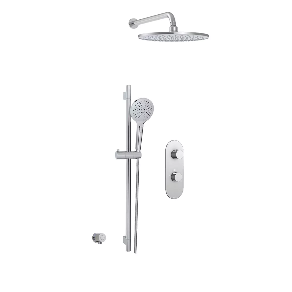 aquabrass shower set with showerhead and handheld in polished chrome (valve sold separately)