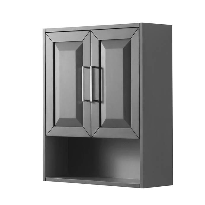 Daria Over-Toilet Wall Cabinet by Wyndham Collection - Dark Gray WC-2525-WC-DKG