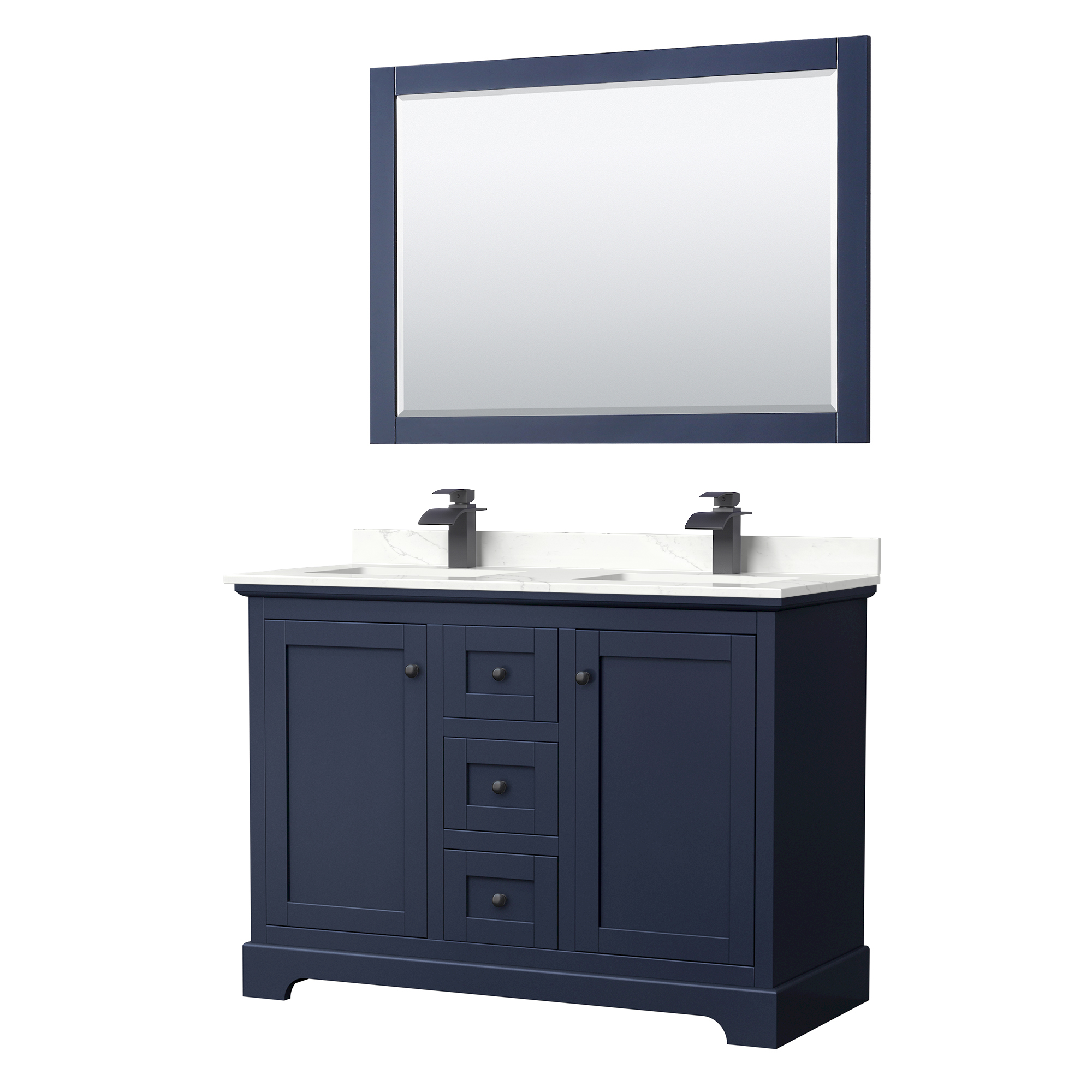 avery 48" double bathroom vanity by wyndham collection - dark blue