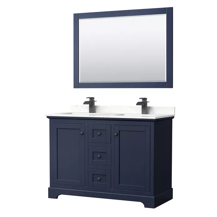 Avery 48" Double Bathroom Vanity by Wyndham Collection - Dark Blue WC-2323-48-DBL-VAN-BLU_