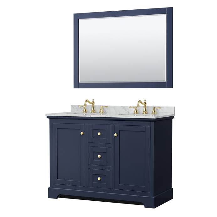 Avery 48" Double Bathroom Vanity by Wyndham Collection - Dark Blue WC-2323-48-DBL-VAN-BLU
