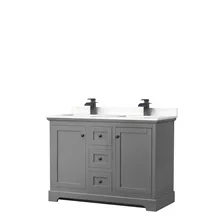 avery 48" double bathroom vanity by wyndham collection - dark gray