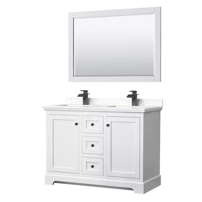 Avery 48" Double Bathroom Vanity by Wyndham Collection - White WC-2323-48-DBL-VAN-WHT_