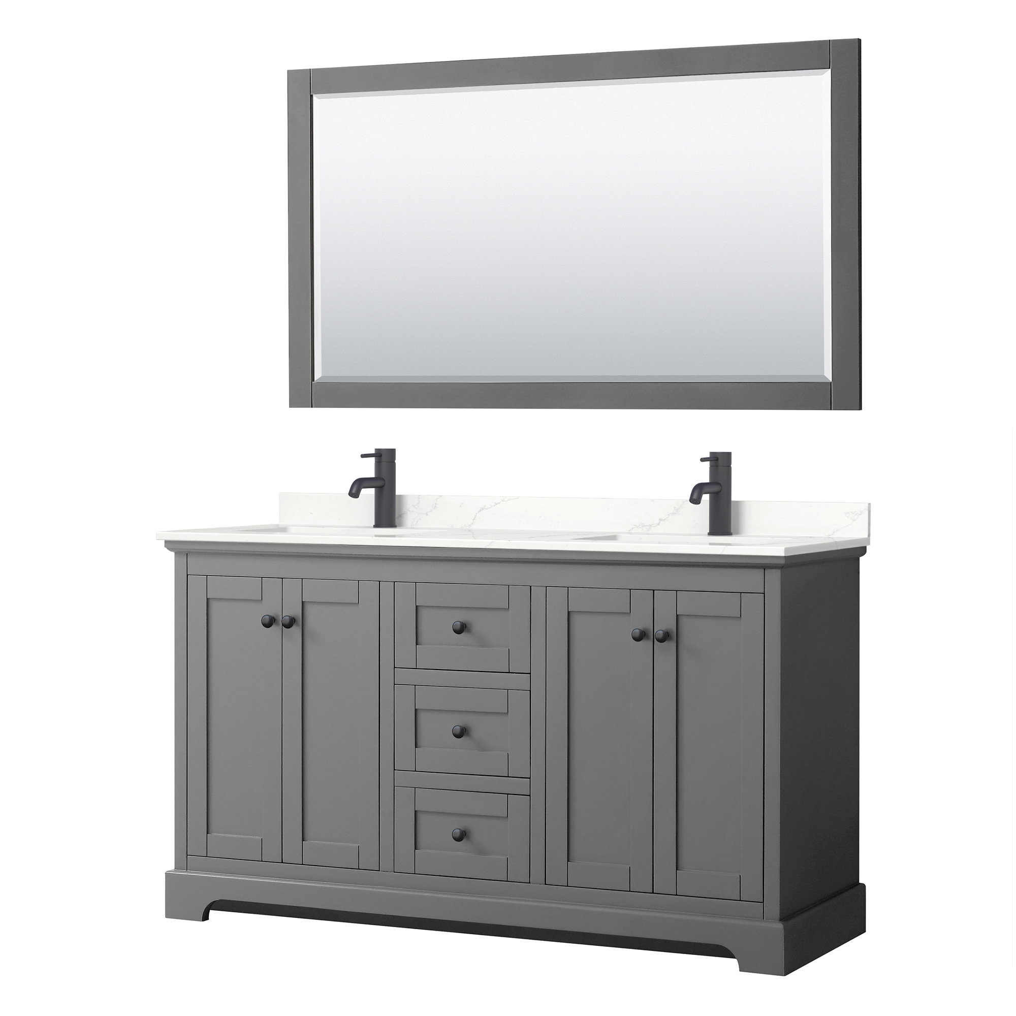 Avery 60" Double Bathroom Vanity by Wyndham Collection - Dark Gray WC-2323-60-DBL-VAN-DKG_
