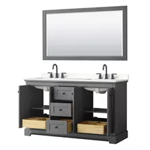 avery 60" double bathroom vanity by wyndham collection - dark gray