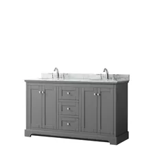 avery 60" double bathroom vanity by wyndham collection - dark gray