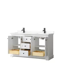 avery 60" double bathroom vanity by wyndham collection - white