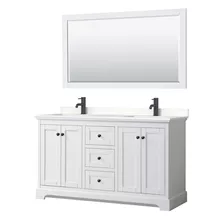 avery 60" double bathroom vanity by wyndham collection - white