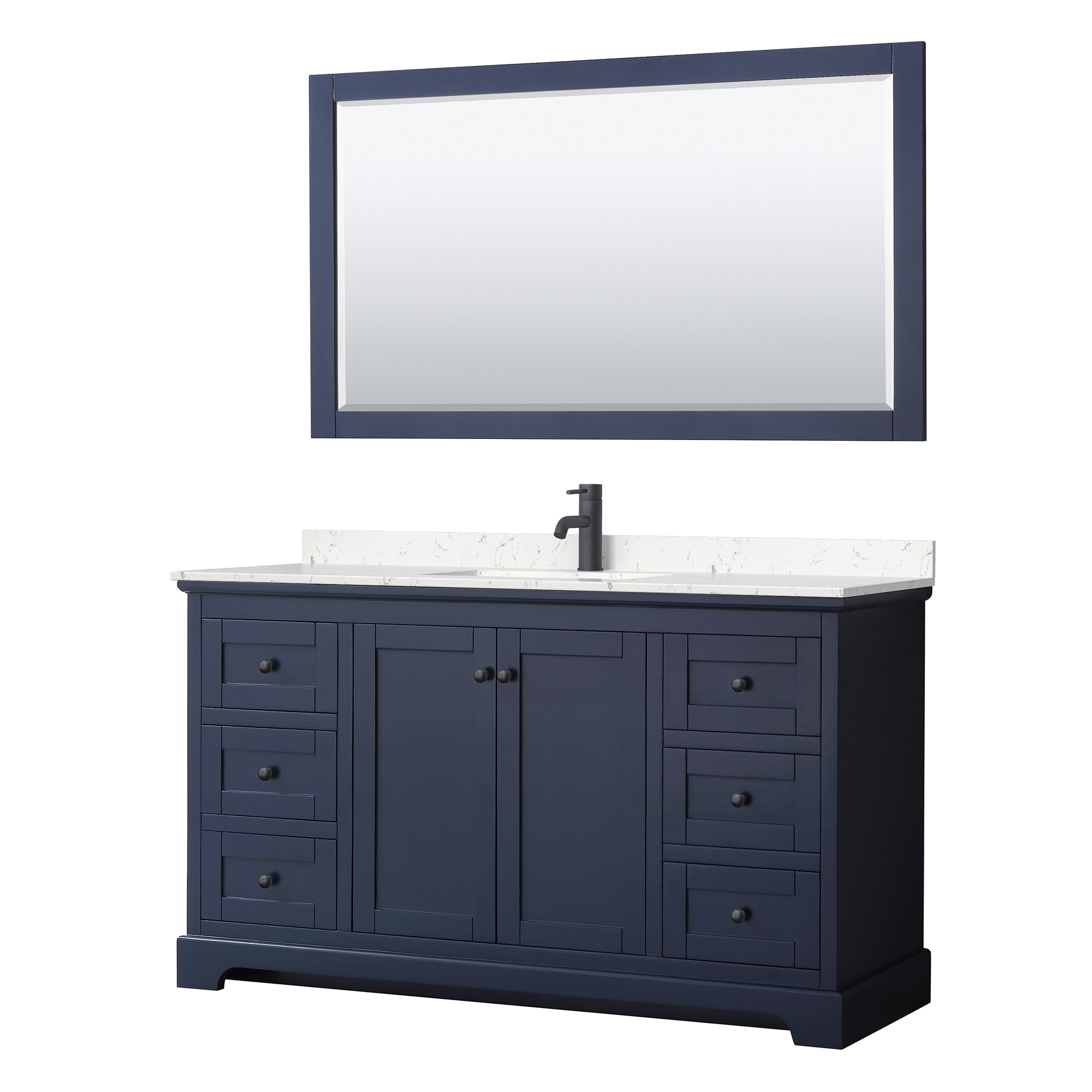 avery 60" single bathroom vanity by wyndham collection - dark blue
