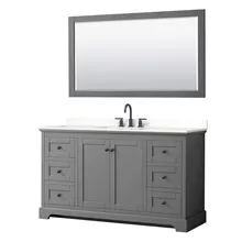 avery 60" single bathroom vanity by wyndham collection - dark gray