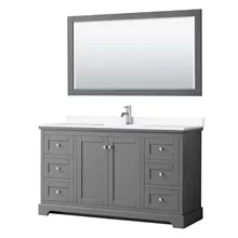 avery 60" single bathroom vanity by wyndham collection - dark gray