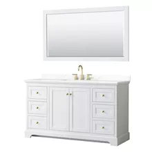 avery 60" single bathroom vanity by wyndham collection - white