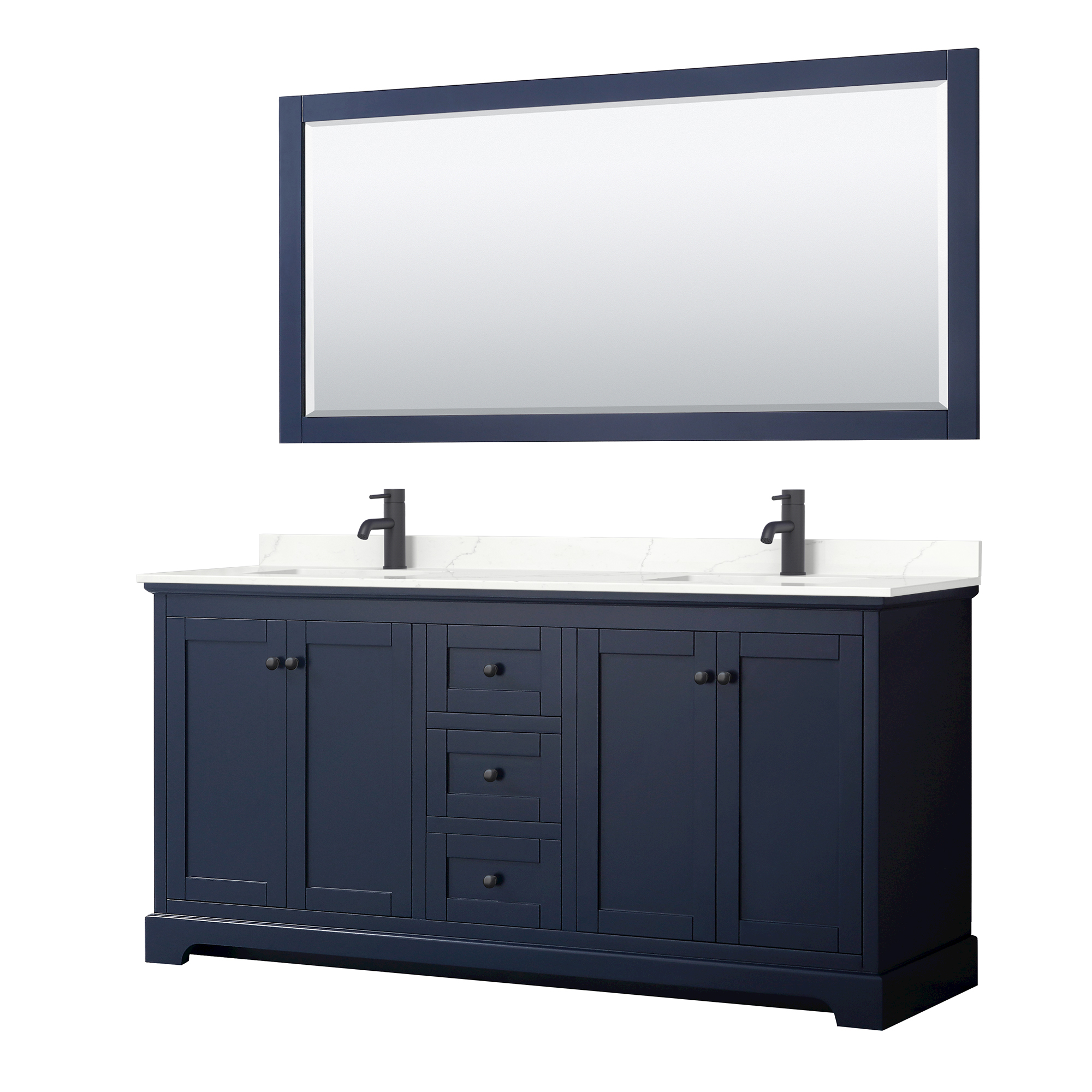 avery 72" double bathroom vanity by wyndham collection - dark blue