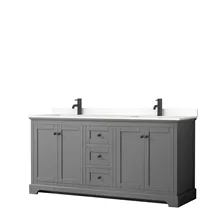 avery 72" double bathroom vanity by wyndham collection - dark gray
