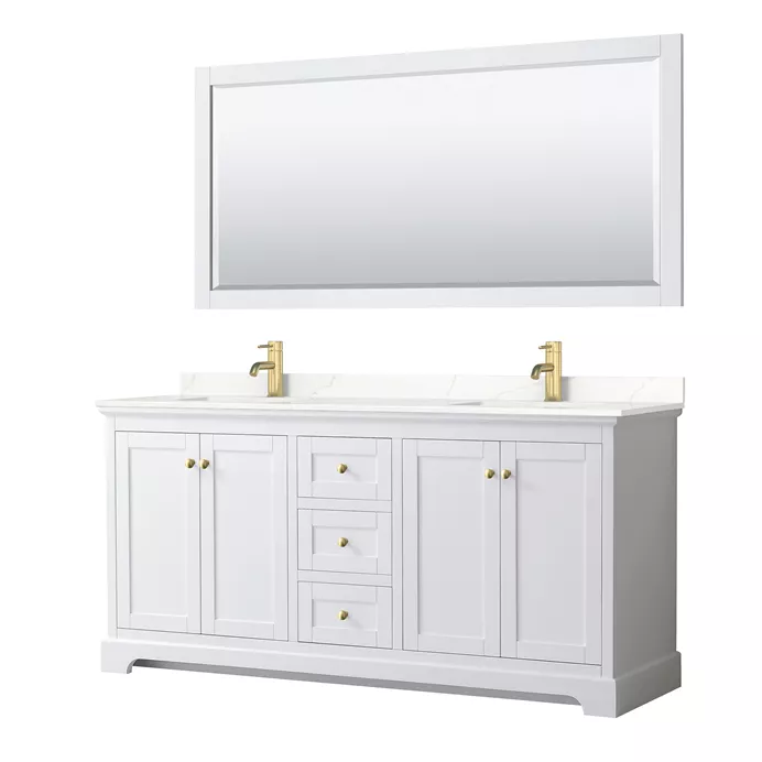 Avery 72" Double Bathroom Vanity by Wyndham Collection - White WC-2323-72-DBL-VAN-WHT_