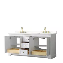avery 72" double bathroom vanity by wyndham collection - white