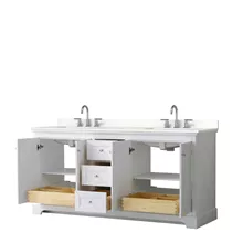 avery 72" double bathroom vanity by wyndham collection - white