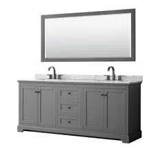 avery 80" double bathroom vanity by wyndham collection - dark gray