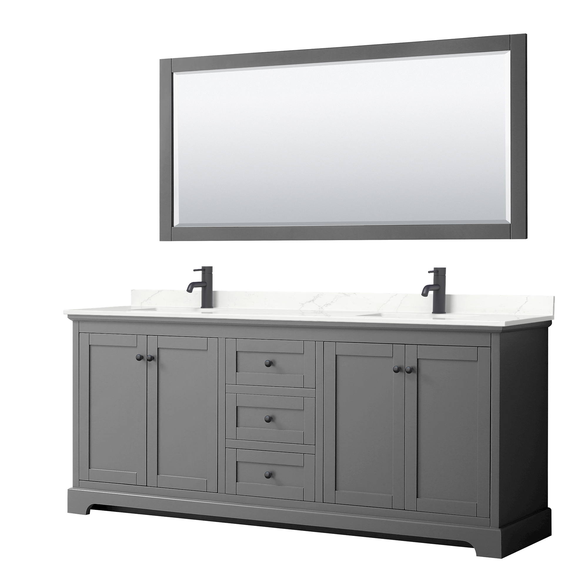 Avery 80" Double Bathroom Vanity by Wyndham Collection - Dark Gray WC-2323-80-DBL-VAN-DKG_